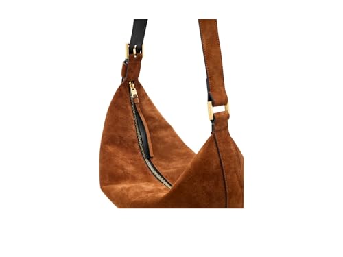 Halfmoon Suede Shldr, Cognac Brown4