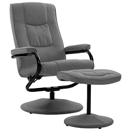 Genérico Wenjingqi Sillón reclinable con reposapiés Tela Gris Claro, Gris 249311