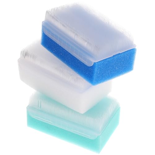 Beavorty Baby Shampoo Brush Set 3pcs Colorful Sponge Head Brush for Baby Hair Massager