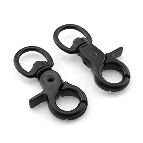 Image of 2pcs Snap Hook Zinc Alloy 60mm Black Key Chain Door Lock Pets Cage Hook Belt Clip for Any Suitable Cage, Dog Traction Rope