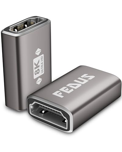 Image of FEDUS Eikon 8K HDMI Coupler Female to Female Adapter Jointer, HDMI Cable 2.1 Extender Connector (8K@60Hz, 4K@120Hz) Aluminum Body for PS5, Xbox, PC, TV Stick, Roku, Monitor - High-Speed 48Gbps