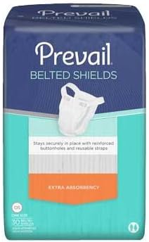 Prevail Belted Shields Adult Incontinence Belted Undergarment One Size Light Absorbency PV-324, 76, 30 Ct