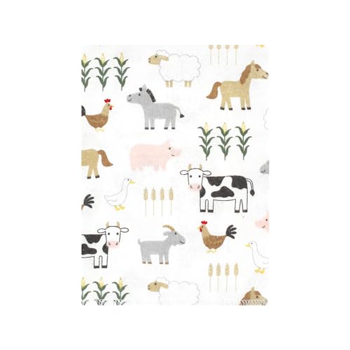 Image of Hudson Baby Unisex Baby Cotton Poly Flannel Burp Cloths Bundle, Cute Farm, One Size