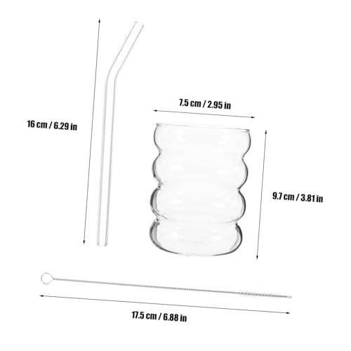 Set de 4 vasos de vidrio con sorbete Zerodeko miniatura 2