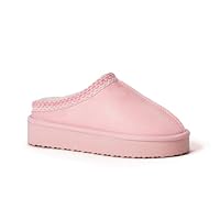 FabKids Girls Platform Fuzzy Slippers Winter Kids Suede Slippers Indoor Outdoor Furry Slipper for Little Kid Pink Size 3