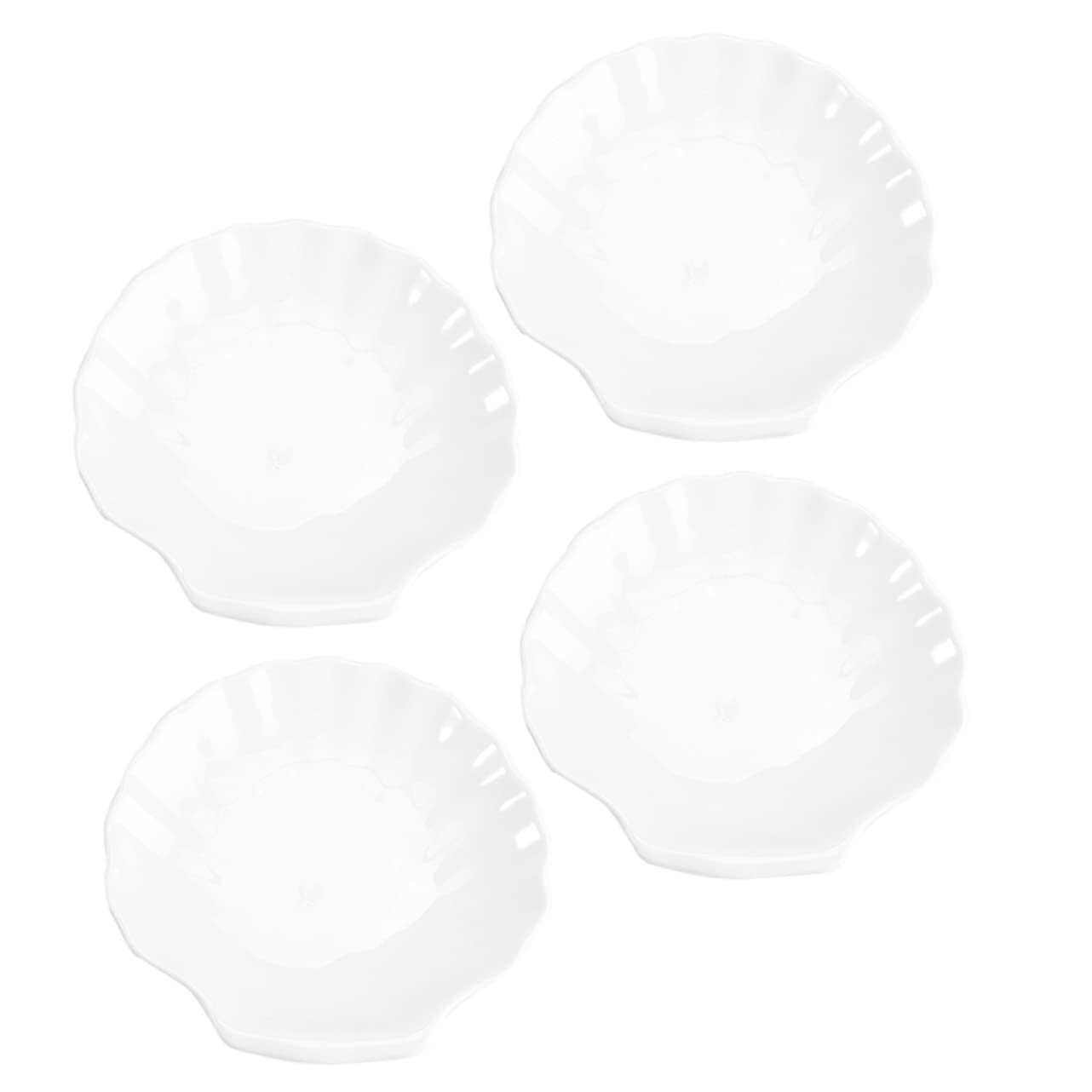 BESTYASH 4Pcs Shell Shaped Porcelain Food Plates Multipurpose Breakfast Serving Bowls Elegant Appetizer Dishes for Home Dining Jewelry Display Smooth and Easy to Clean