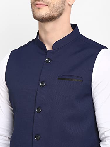 Image of hangup Men's Printed Cotton Nehru Jacket /waist coat, color Green. Size 38 (170A PrintedDup Nehru)
