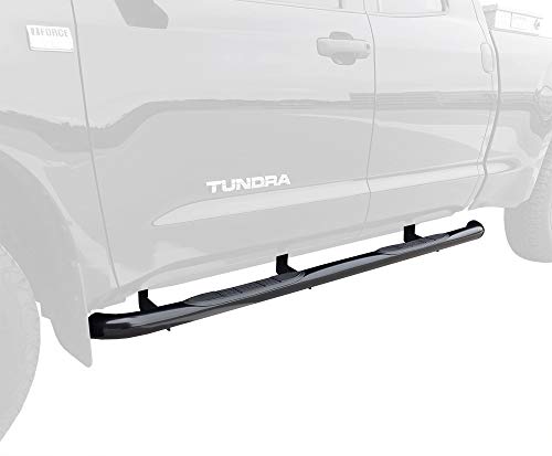 Tyger Auto Compatible with 2007-2020 Toyota Tundra Double Cab Black 3" Side Step Rails Nerf Bars Running Boards (2pcs with Mounting Bracket Kit)