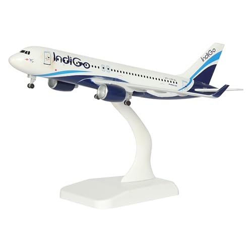 Image of ARTVARKO Big Size Indigo Airways Airlines Landing Gear Wheels Aeroplane Scale Model Die Cast Metal Aircraft Only for Display 20 Cm