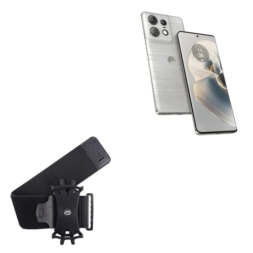 BoxWave Holster Compatible with Motorola Edge 50 - ActiveStretch Sport Armband, Adjustable Armband for Workout and Running - Jet Black