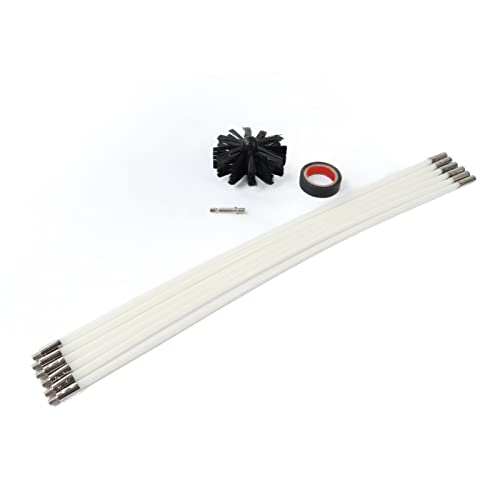 EVTSCAN 9Pcs Flexible Dryer Vent Cleaner Brush Kit 24.6in Lint Removal Tool for Dryer, Vent, Hose, Pipe Maintenance