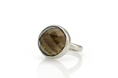 Bague quartz fumé argent 925 bague de déclaration quartz rose bijoux artisanaux femme