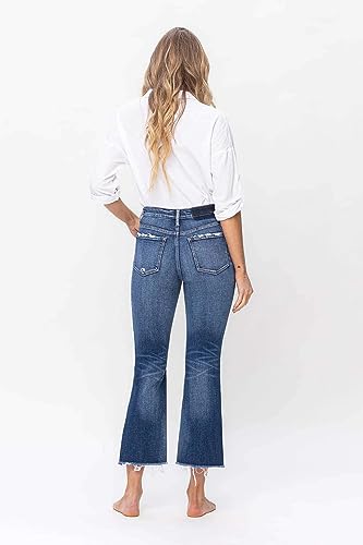 Flying Monkey- High Rise Crop Flare with Step Hem Detail Jean - F52452