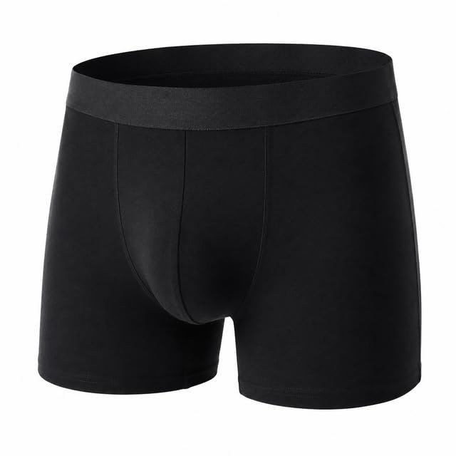 Men's Boxer Briefs Mid Thigh Cotton Blend Underwear-image-46