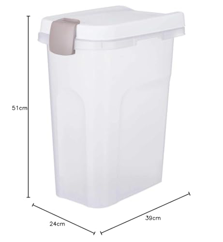 Trixie 24667 Tonne, luftdicht verschließbar, Kunststoff, 25 l/24 × 51 × 39 cm, transparent-we