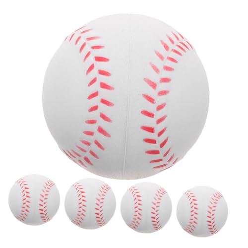 BESPORTBLE 5Pcs Soft Training Baseballs for Safe PU Sponge Balls for Practice Smooth Design for Enhanced Reflexes Coordination for Beginners