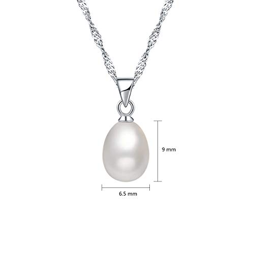 S925 Sterling Silver Drop Shape Freshwater Cultured Pearl Necklace | Silver Necklace for Women | Pearl Pendant Necklace | Jewelry for Women | Silver Pearl Necklace | Silver Jewelry2