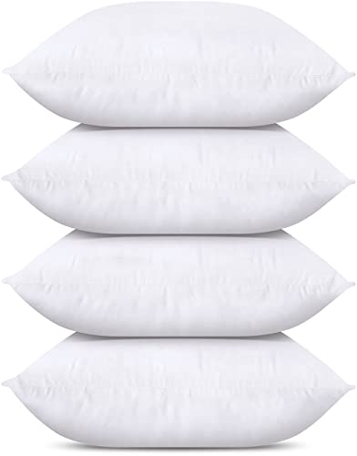 Utopia Bedding Throw Pillows (Set of 4, White), 22 x 22 Inches Pillows for Sofa, Bed and Couch Decorative Stuffer Pillow