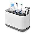 Flintronic Porta Spazzolini Bagno, Organizer Portaspazzolino Elettrico da Bagno, Spazzolino da Denti Staccabile Stand, 6 Scomparti Regolabile per Il Bagno, Porta Spazzolini Multifunzionale, Grigio
