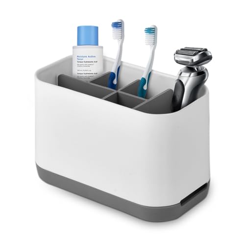 Immagine prodotto: Flintronic Porta Spazzolini Bagno, Organizer Portaspazzolino Elettrico da Bagno, Spazzolino da Denti Staccabile Stand, 6 Scomparti Regolabile per Il Bagno, Porta Spazzolini Multifunzionale, Grigio