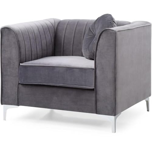 Sillón Plegable Tela Suede Gris miniatura 1