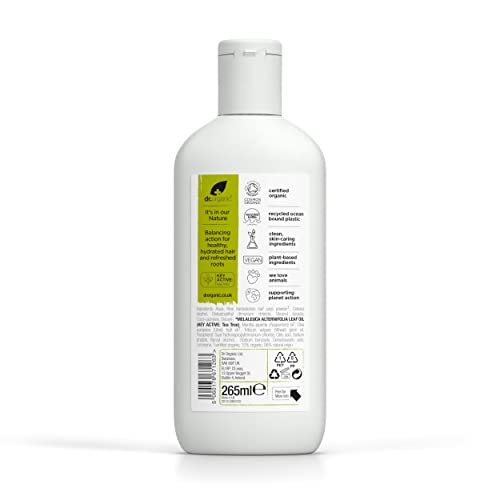 Dr Organic Tea Tree Conditioner, Purifying, Oily Roots & Scalps, Mens, Womens, Natural, Vegan, Cruelty-Free, Paraben & SLS-Free, Certified Organic, 265ml, Packaging may vary - Image 3
