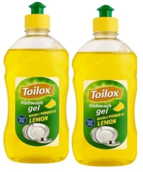 Image of Toilox Dish Wash Liquid 500ml - Pack of 2 (2 X 500ml) | Tough on Grease, Gentle on Hands