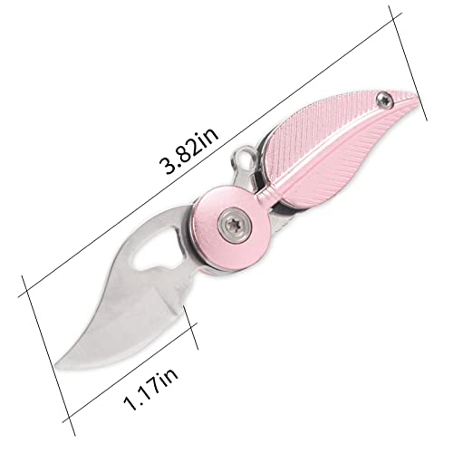 Pocket Knives & Folding Knives,Small Pocket Knife,Mini Pocket Knife for Women with Chain,Edc Knife,Cool Knives,Cool Gadgets,Cute Key Accessories(Pink) - Image 3