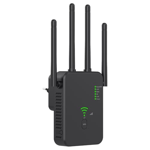 DAJASD WLAN Verstärker, 1200Mbit/s WLAN Repeater, WiFi Verstärker Signalverstärker, 2,4GHz+5GHz WiFi Booster mit Repeate...