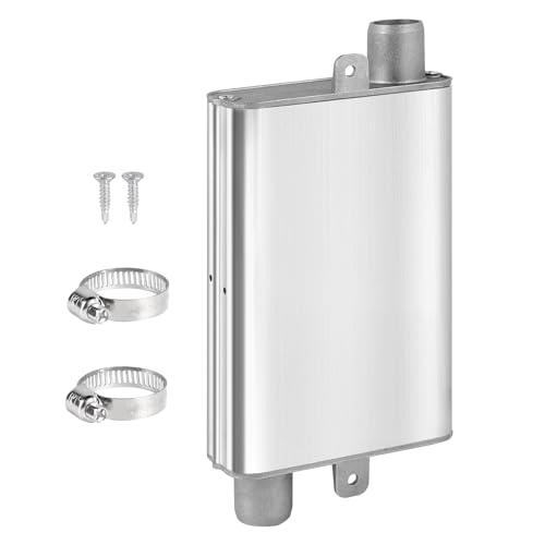 SUPAWAY Auspuff Schalldämpfer 24mm Standheizung Auspuffschalldämpfer Aluminiumlegierung Schalldämpfer Standheizung Abgasschalldämpfer für Dieselheizung, Auto Auspuffanlage, Eberspacher/Webasto(Silber)