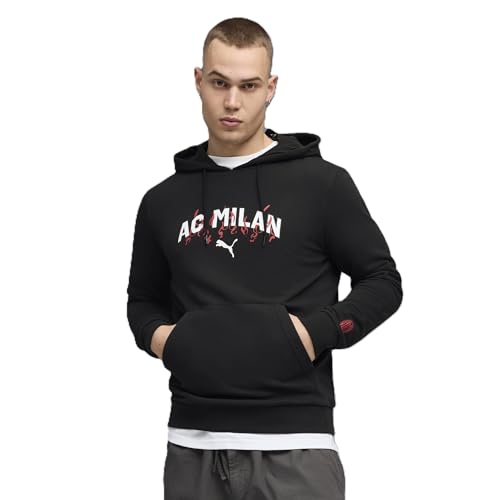 Puma ACM FtblCulture HD 784720 AC Milan - Sudadera de Manga Larga con Capucha para Hombre