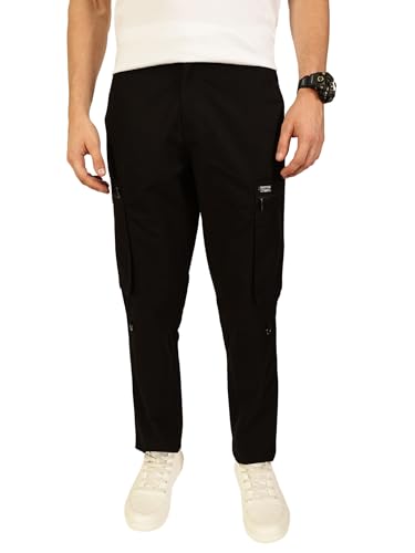Image of Thomas Scott Men's | Solid | Light Weight | Breathable Fabric | 2 Zipper Pockets | Mid Rise | Regular Fit | Cotton Blend | Button Waist | Chino Trouser | Pants
