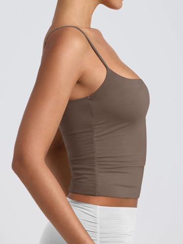 Image of PINKMSTYLE Women's Basic Double Lined Scoop Neck Tank Tops Adjustable Cami Tank Summer Sleeveless Tops
