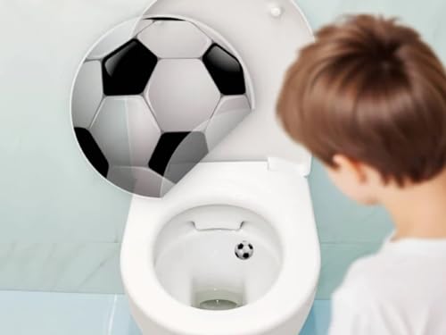 Juego de 5 pegatinas para inodoro con diseño divertido y de diana, incluye balón de fútbol (5 unidades)