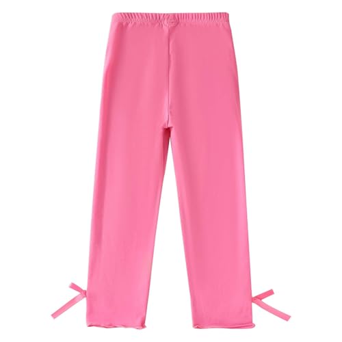 Girls' Athletic Leggings Kids Casual Yoga Workout Running Pants Toddler High Waist Stretchy (Hot Pink, 18-24 Months)