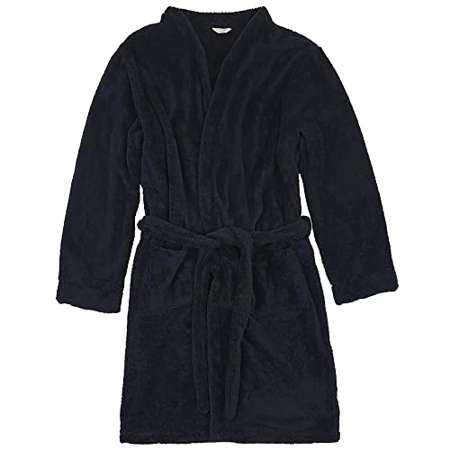 Albornoz para hombre de forro polar XL negro ideal para mañanas frías y ropa de descanso