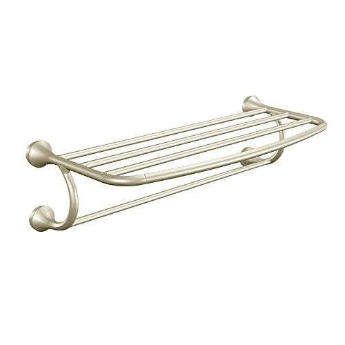 Moen Eva Collection Brushed Nickel 26-Inch-Wide Hotel-Style Towel Shelf, Wall Mounted Towel Rack for Bathroom, YB2894BN by Moen - Image 2