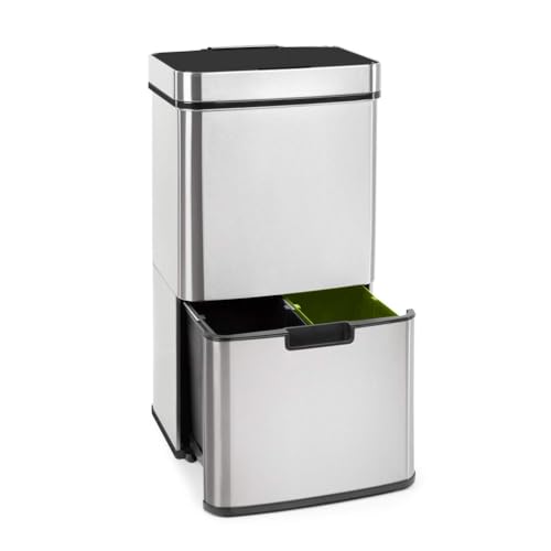 Caneca de basura con sensor de movimiento 67L acero inoxidable