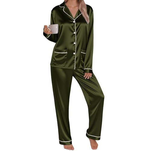 Christmas Pajamas for Family Satin Button Down Xmas Matching Holiday PJs - image 9