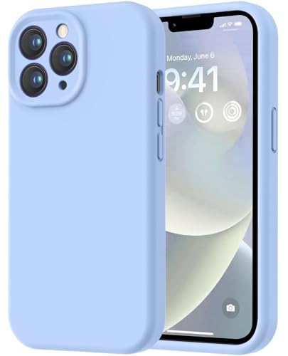 Image of LOVE 3000 Designed for iPhone 13 Pro Max Case, Premium Silicone with [Soft Anti-Scratch Microfiber Lining] Shockproof Protective Phone Case for Men Women Girls 6.7 inch, Light Blue