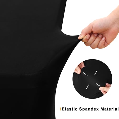 Smiry 2 Pack Spandex Table Cloth 6FT, Elastic Fitted Stretch Tablecloths, Washable and Wrinkle Free Rectangular Patio Table Cover for Outdoor, Wedding, Banquet & Parties (Black, 72Lx30Wx30H Inch)