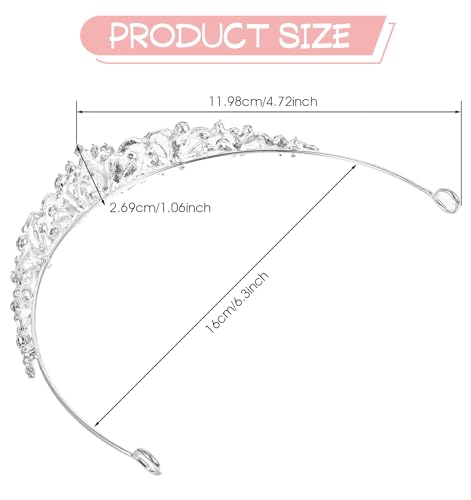 1 Stück Diadem Hochzeit, Diadem Silber Prinzessin Tiara mit Strass, Elegante Krone für Braut, Geburtstag & Kostümpartys, Hochwertiges Haaraccessoire für Damen