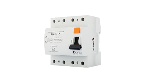 Image of KAYCEE Residual Current Circuit Breaker (RCCB), AC Type, 10kA, 5 years Warranty, 4 Pole,63A (30 mA)