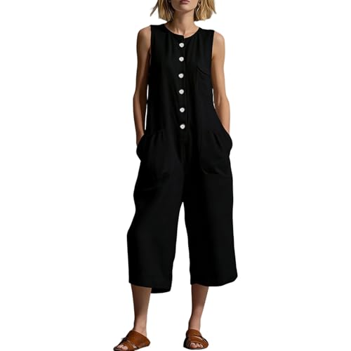 Mono de lino para mujer que evita el calor con elegancia gracias a su corte ancho