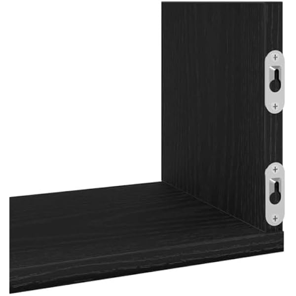 vidaXL Настенные полки 3 шт. черный дуб 80x18x18 см полка подвесная полка настенная полка висящая полка полка для компакт-дисков настенные полки