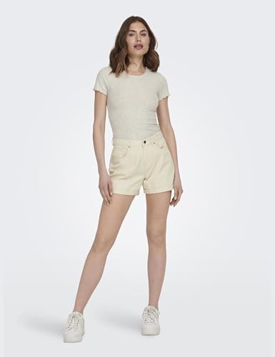 ONLY Damen Onlemma S/S Short Top Noos JRS, Pumice Stone/Detail:Melange, S