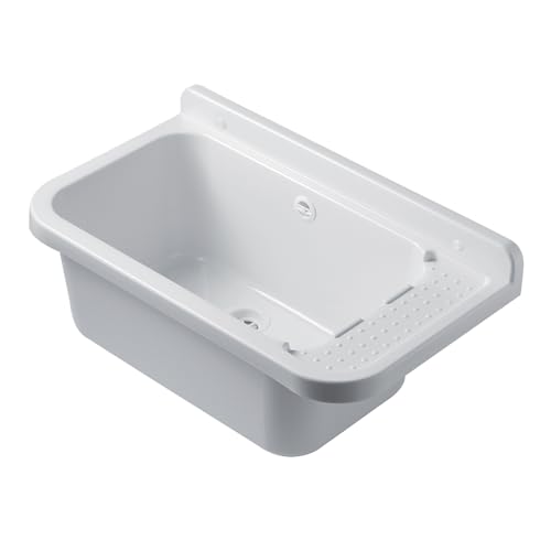 CR PILOZZA A MURO 60 cm LAVABO LAVATOIO ESTERNO INTERNO SOSPESO IN RESINA BIANCO