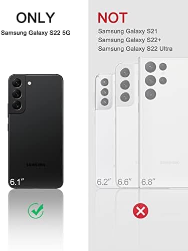 Dexnor for Samsung Galaxy S22 Case, [Built in Screen Protector and Kickstand] Heavy Duty Military Grade Protection Shockproof Protective Cover for Samsung Galaxy S22 5G,Navy Blue