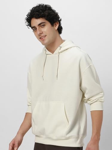 Image of Urbano Fashion Men's Cotton Solid Oversized Hooded Neck Sweatshirt
