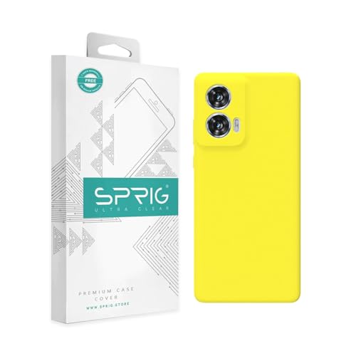 Image of SPRIG Compatible with Moto G96 Premium SilkTone Silicone Back Cover Drop Tested Shock Proof Mobile Case for Men, Women, Boys and Girls with Camera Protection (Shining Yellow)